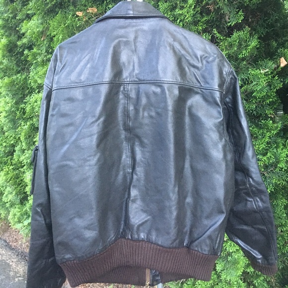 Vintage American Express Genuine Leather Flight Jacket Made in Brazil Size 46 - Picture 6 of 10